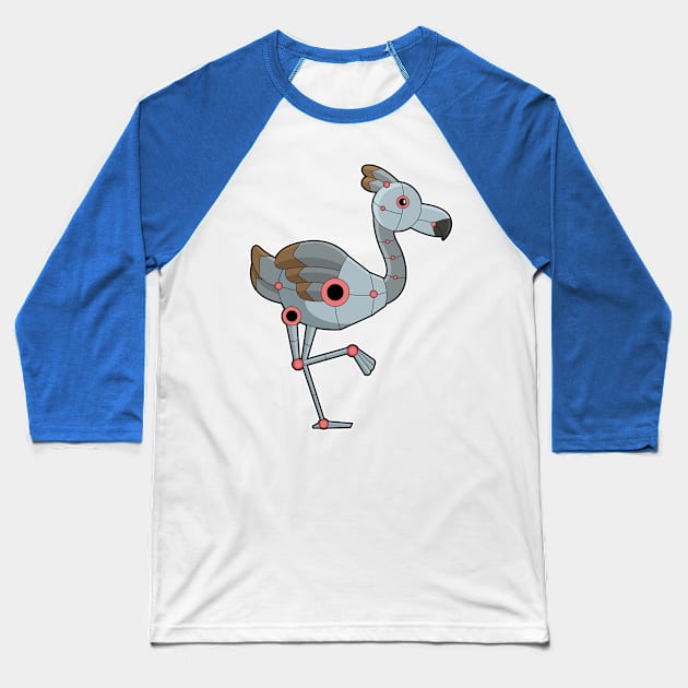 Flamingo as Robot Baseball T-Shirt by Markus Schnabel